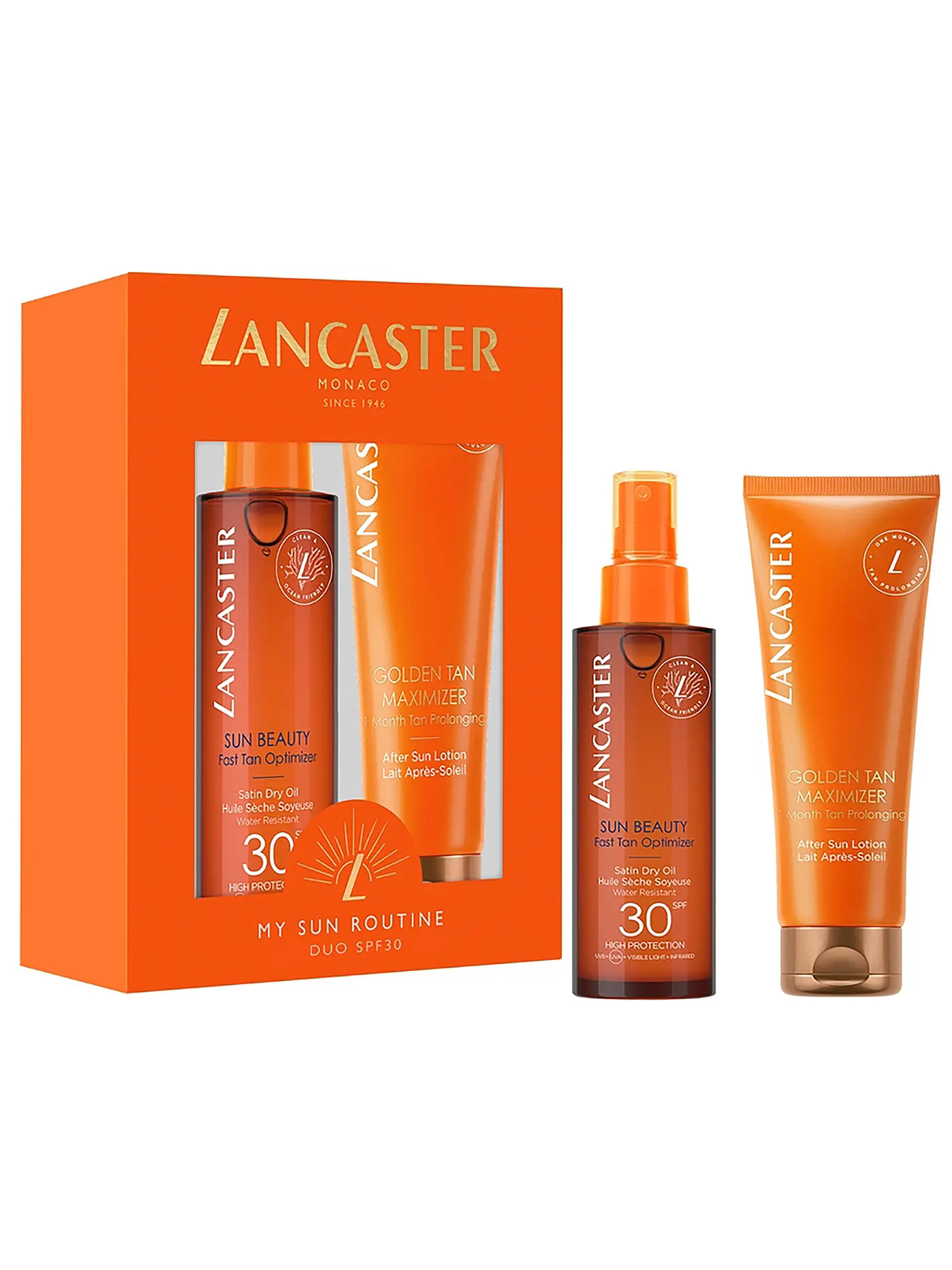 LANCASTER | Sun Beauty Satin Dry Oil SPF30 150ml + Golden Tan Max 125ml | 
